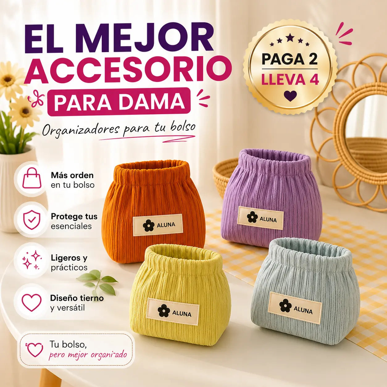 Organizadores para tu bolso - (Lleva 4X1 sólo por esta semana)