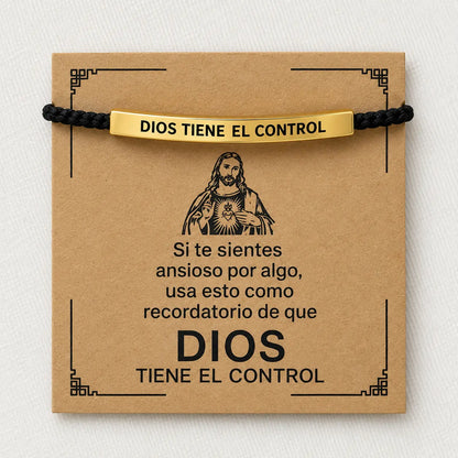 Pulsera “Dios tiene el control” en acero inoxidable | Oferta especial: Paga 1 lleva 2  unidades